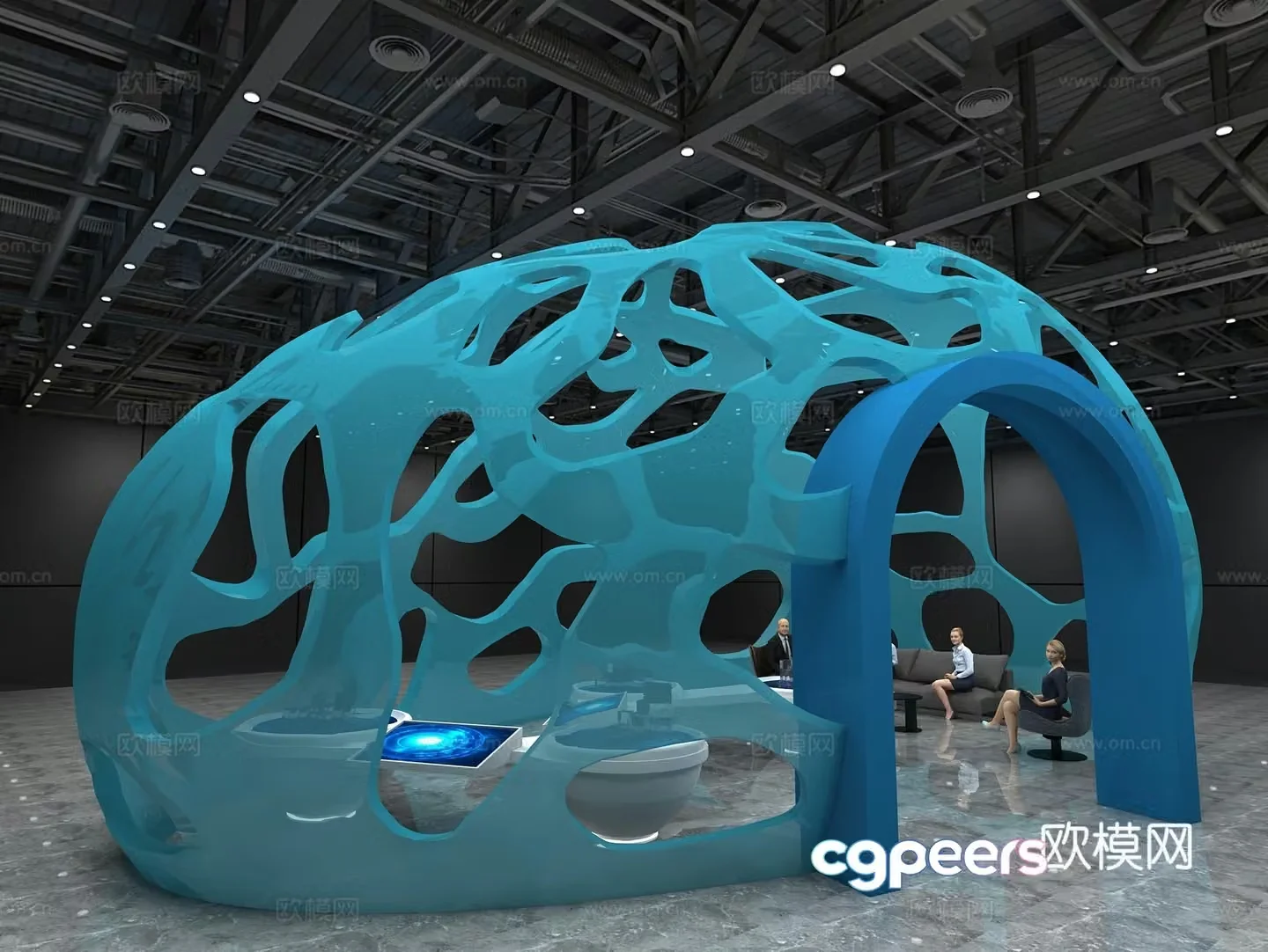 Modern tech exhibition 3d model