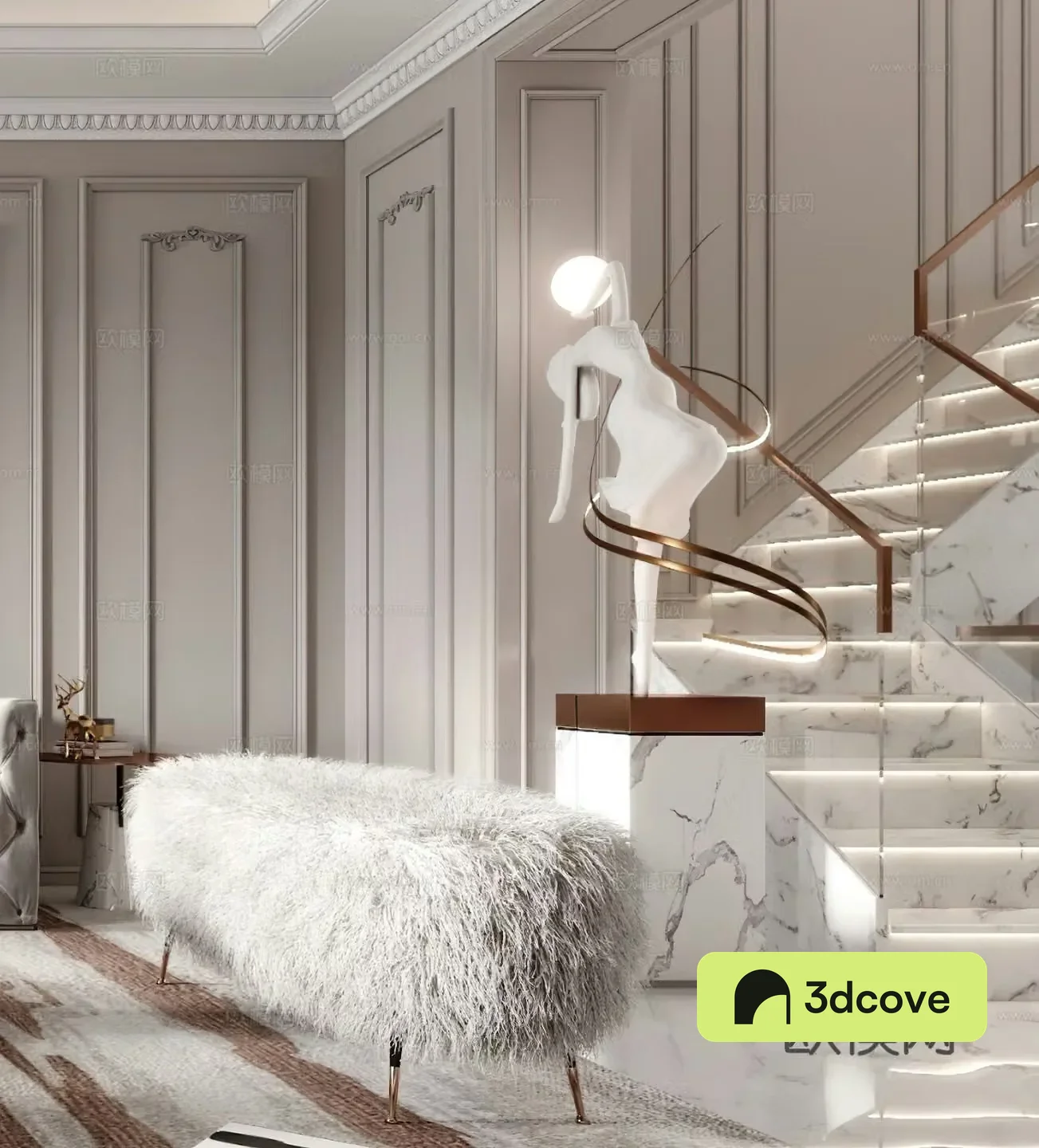 French stool shoe changing stool ornaments decorations light luxury modern stool stairs light luxury