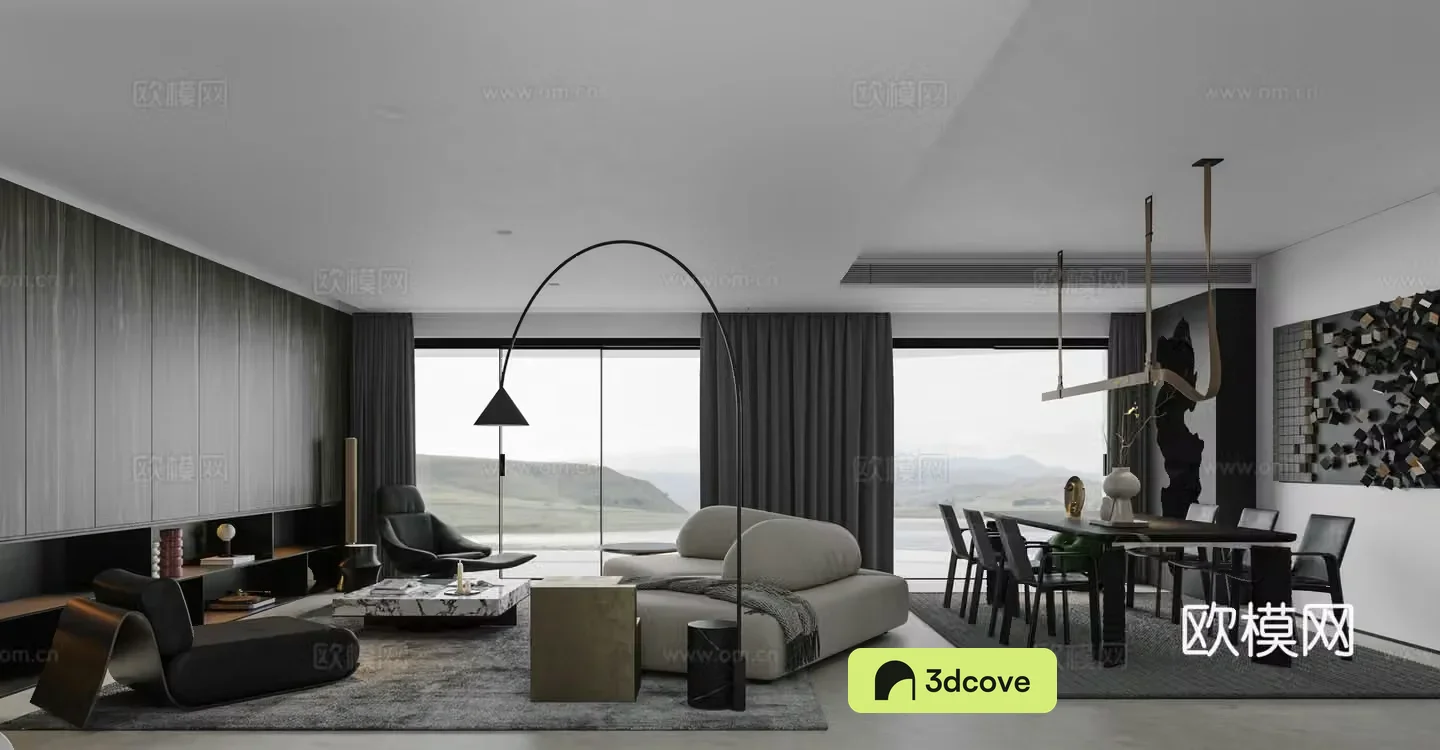 Premium gray living room
