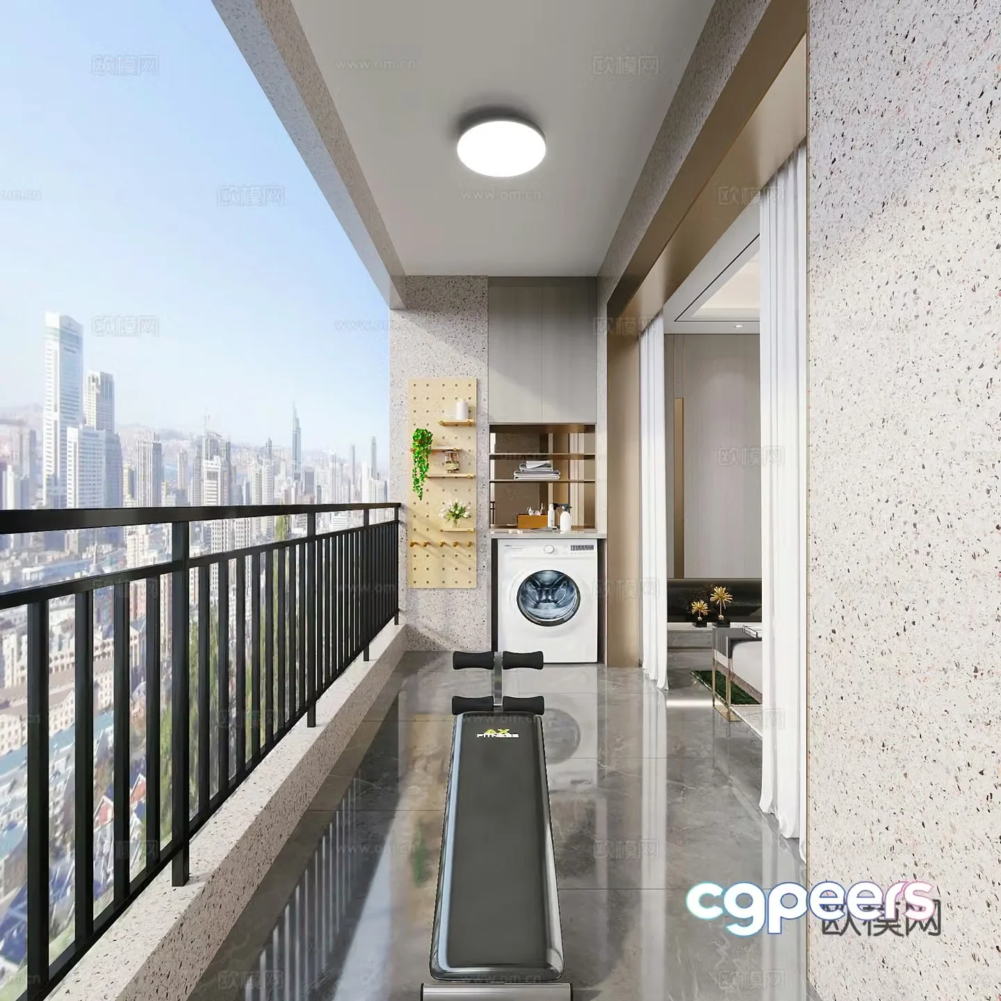 Living balcony Leisure balcony 3d model