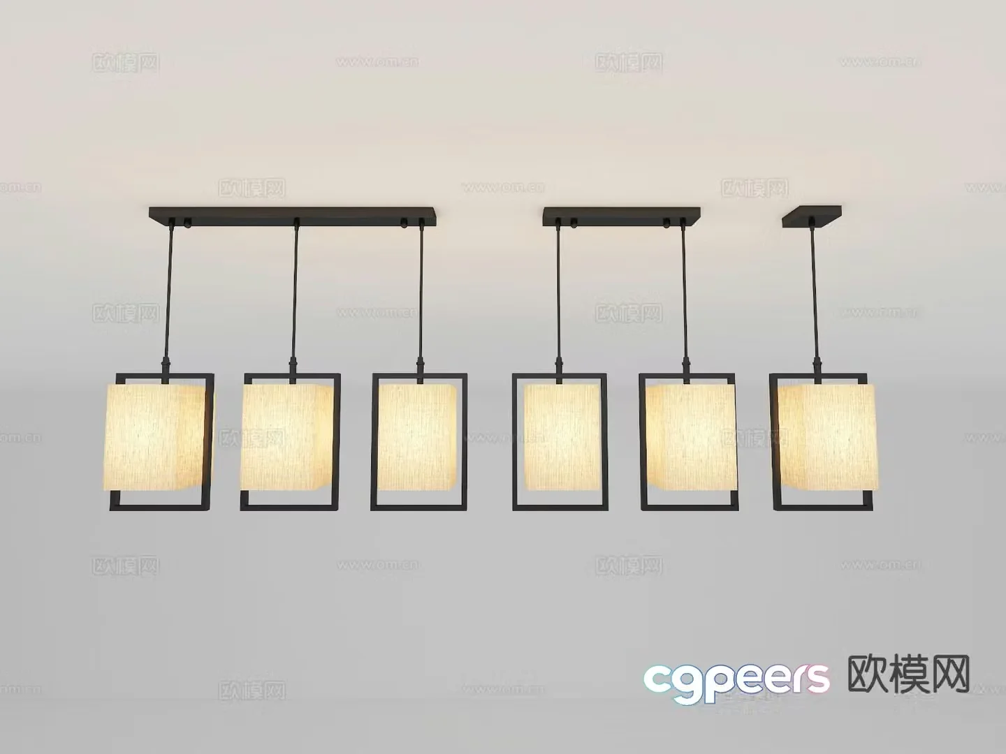 New Chinese style chandelier simple chandelier 3d model