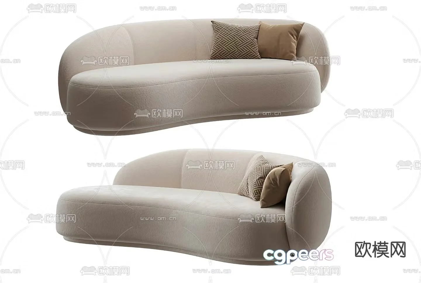 MISSANA modern white multi-seater sofa 3d model