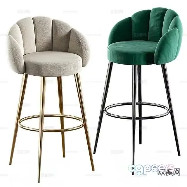 Nordic bar stool bar stool high stool 3d model