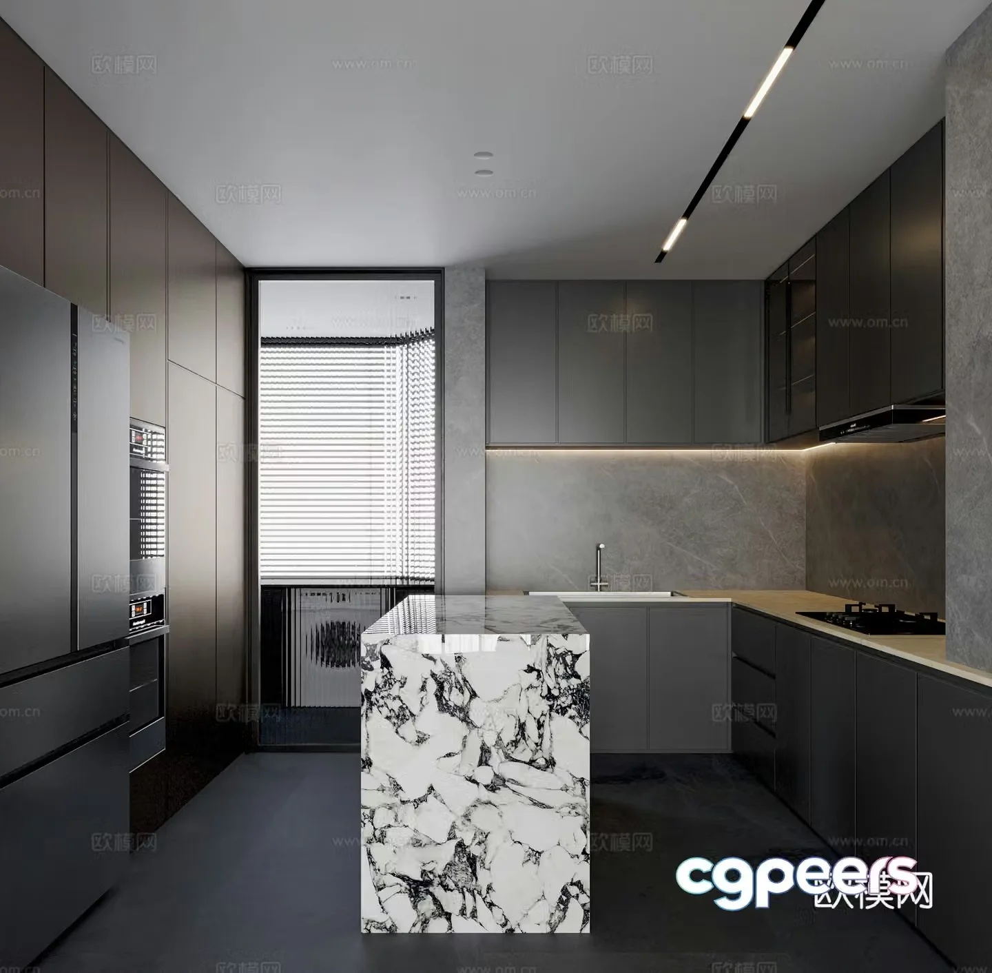 Modern Italian kitchen 3d model