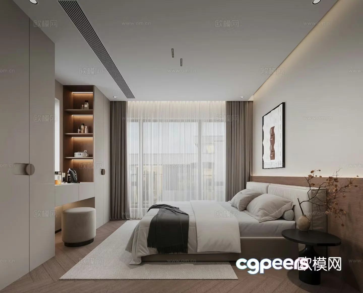 Modern bedroom master bedroom 3d model