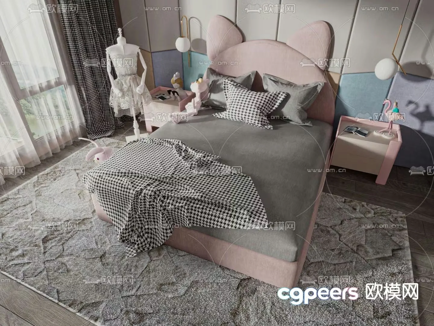 Modern children’s bed 3d model
