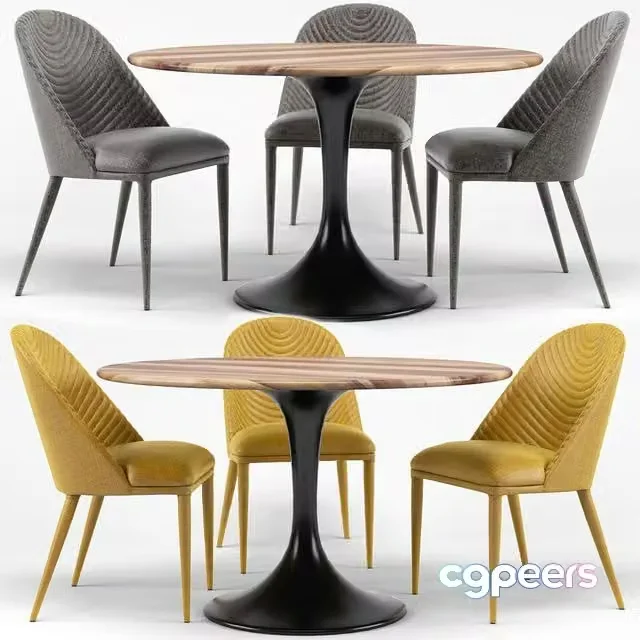 3ds Max Free – Amarelo Chair, Thor Dining Table