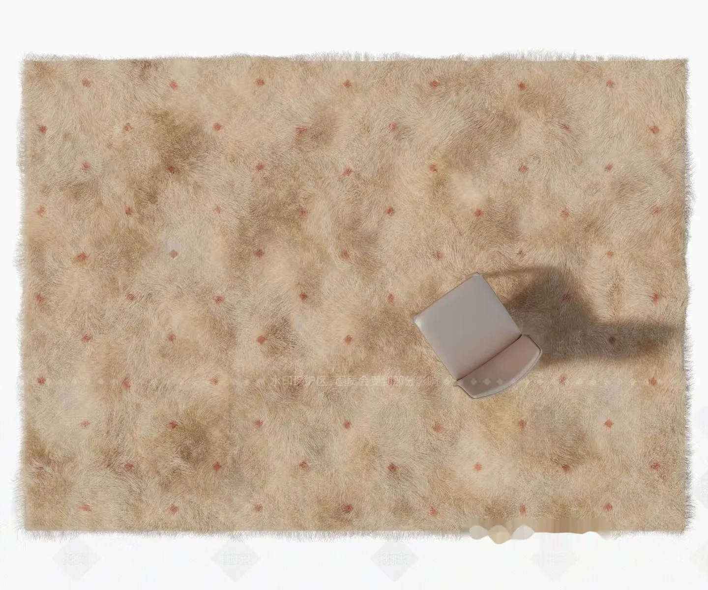 A Beige Fuzzy Rug With A Chair 3D Model – 10935 – VRAY Render