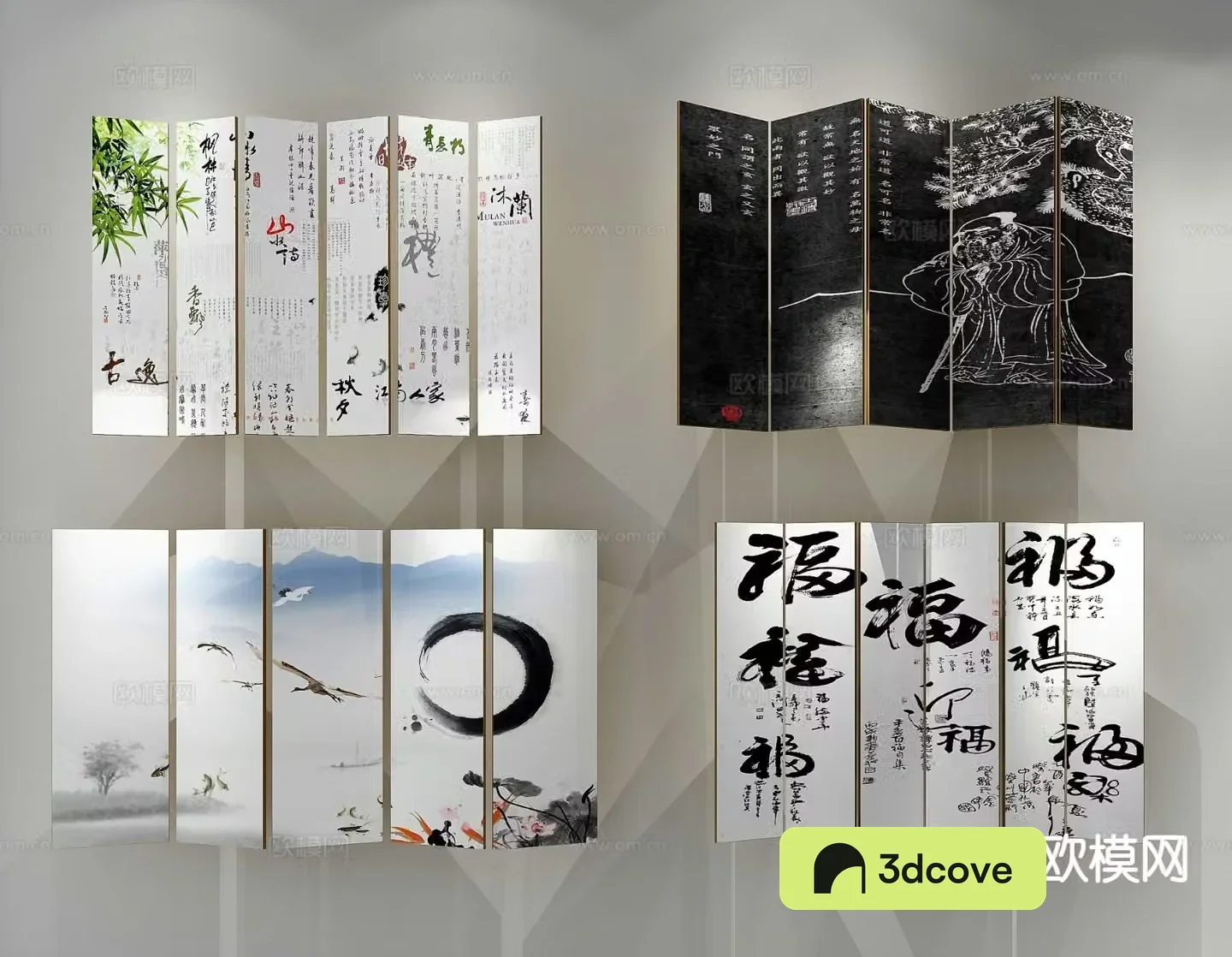 New Chinese style decorative painting calligraphy and painting
