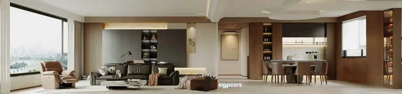 Modern Living Room 3D Model – 18407 – VRAY Render