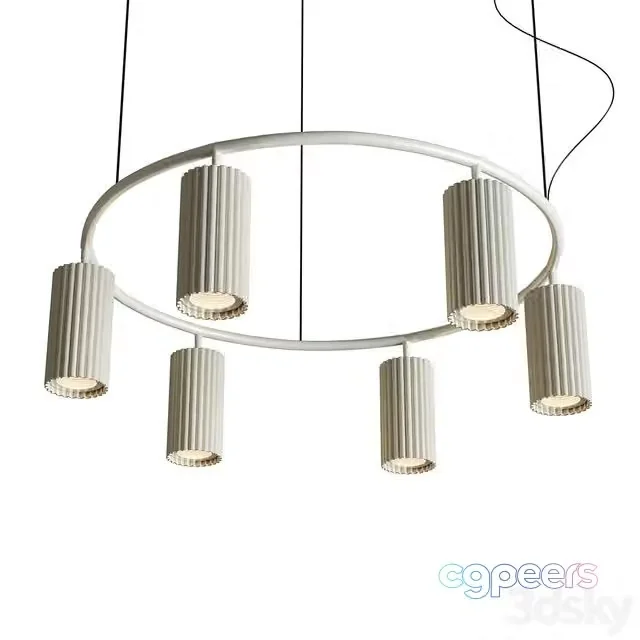 3ds Max Free – LUPS 6 Head Round Nordic Spot Chandelier