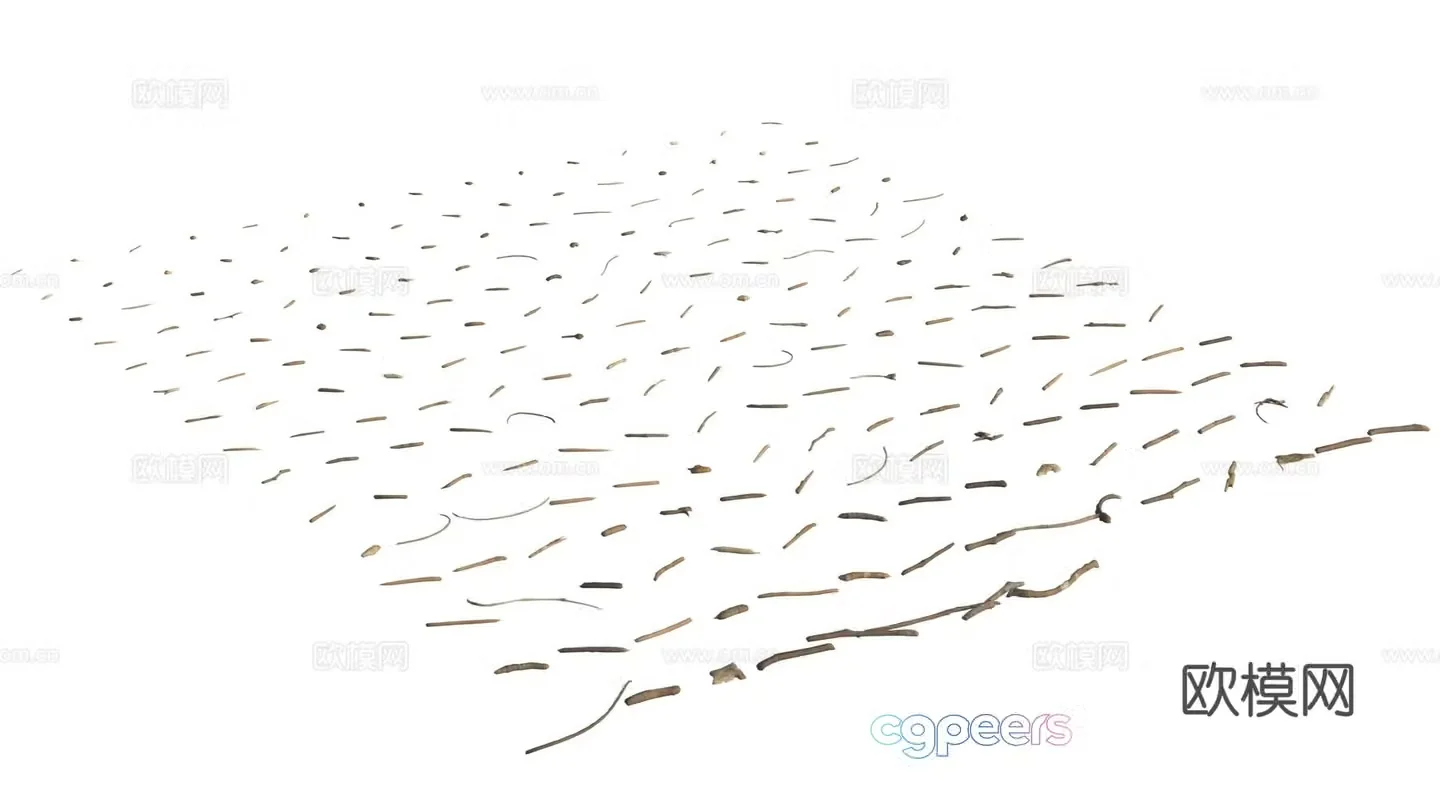 3d model of bark twigs