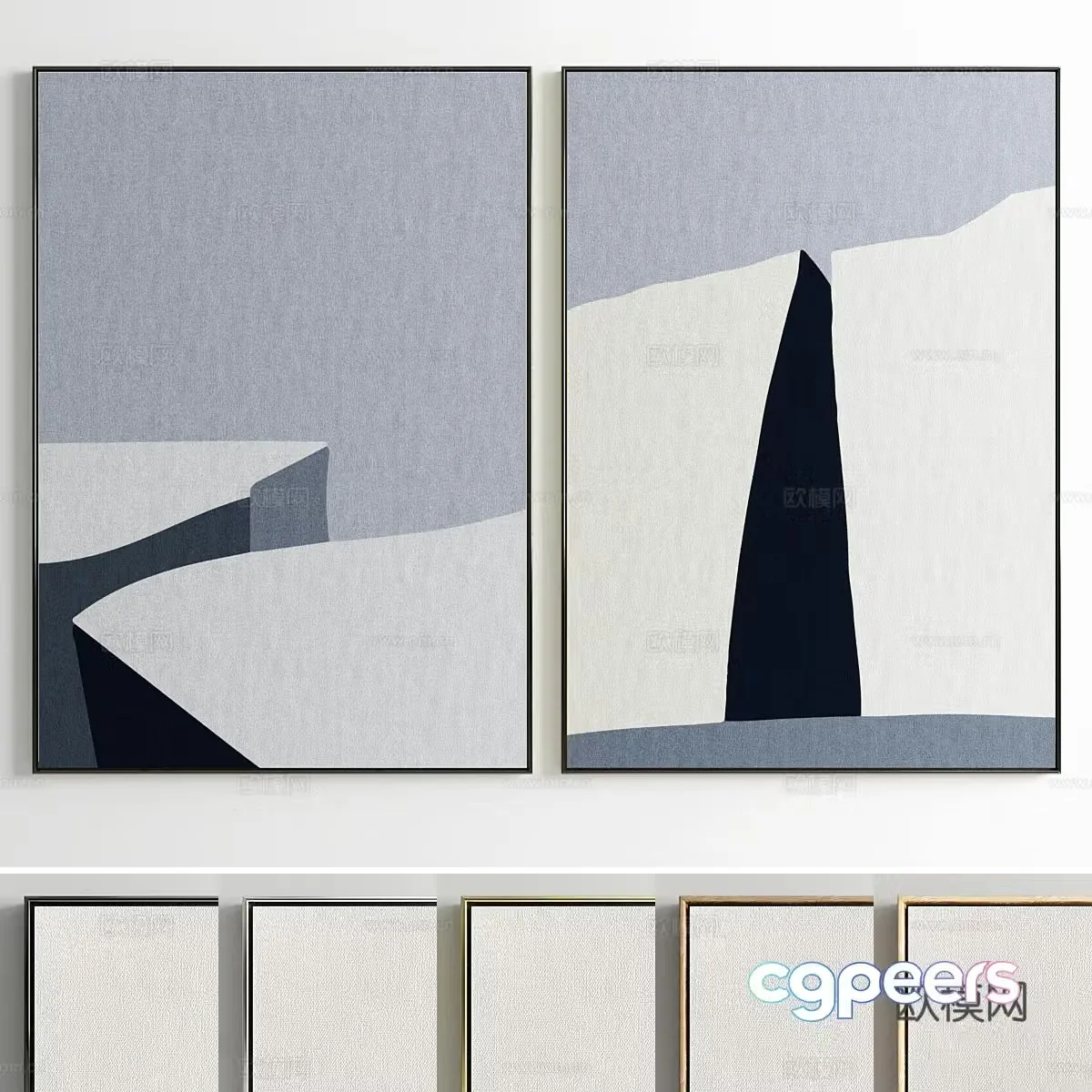 New Chinese style hanging painting 3D model