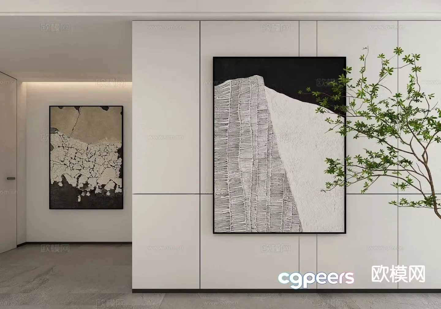 Modern decorative painting hanging painting 3d model