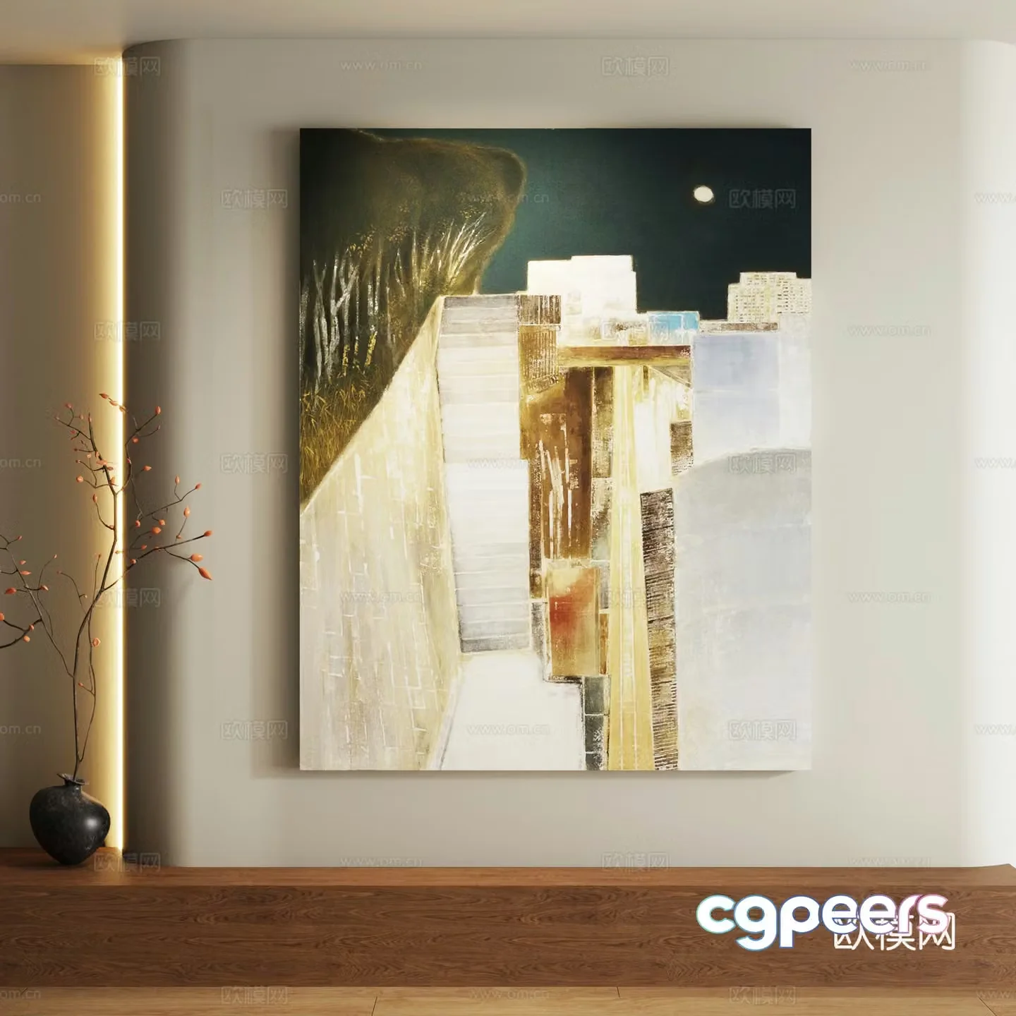 Modern abstract decorative painting 3d model