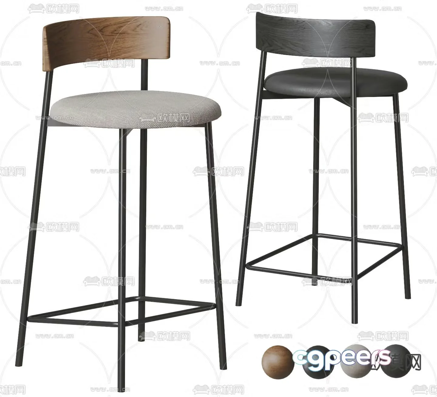 Modern chair bar chair high chair 3d model