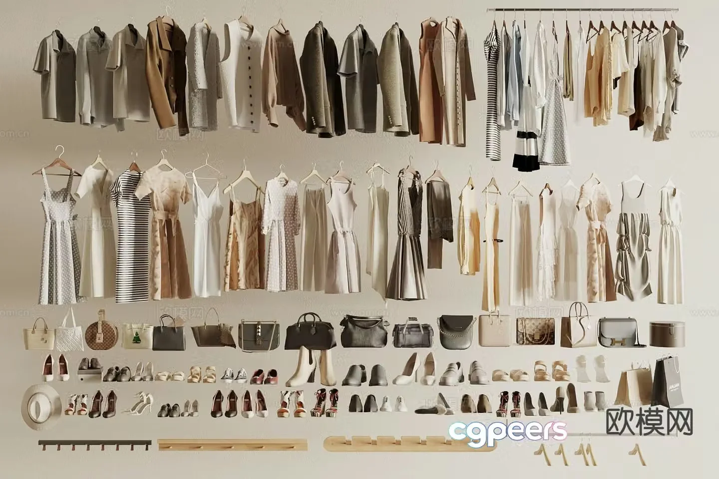 clothes bag shoes skirt hanger 3d model