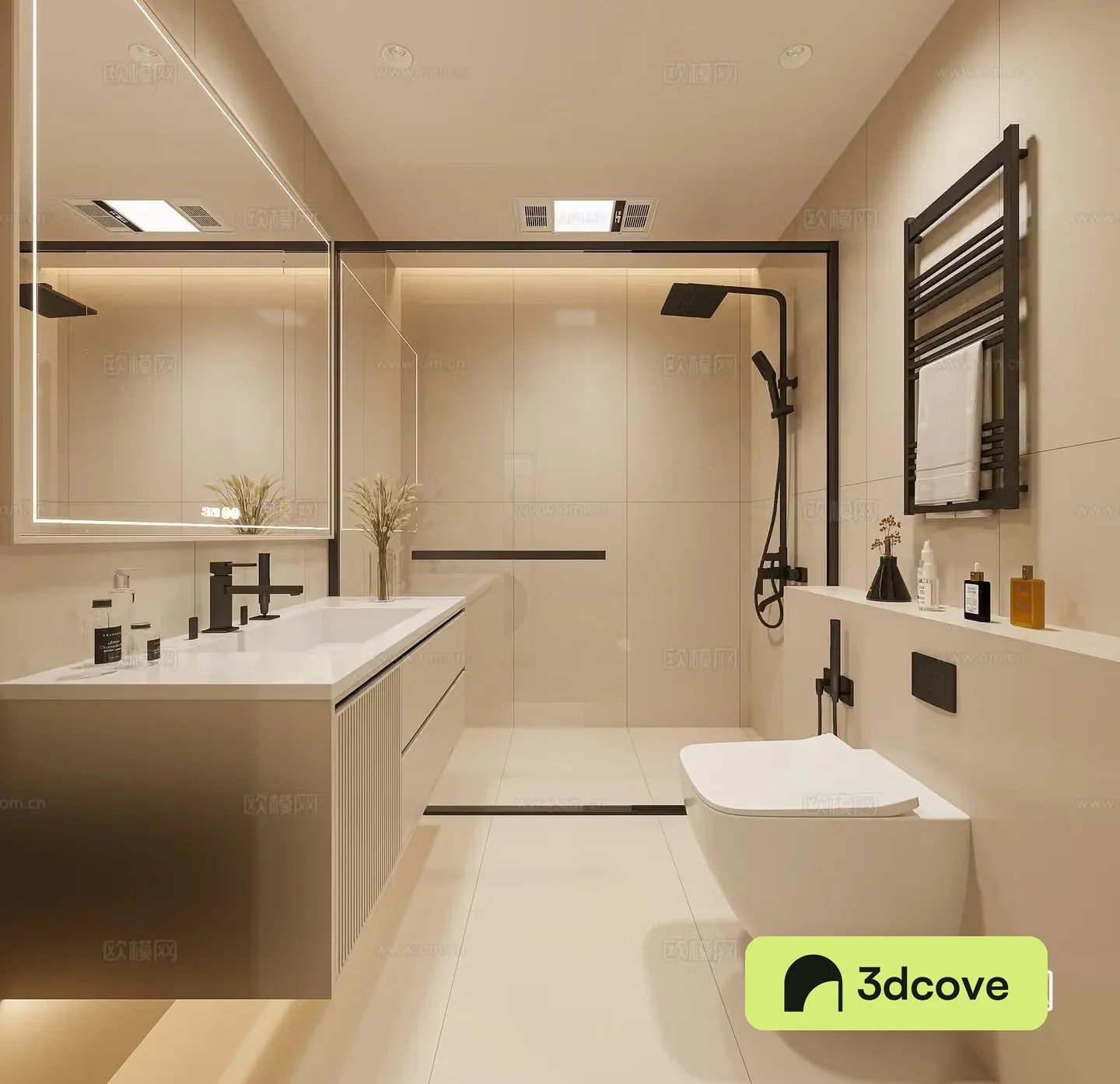 Creamy style bathroom
