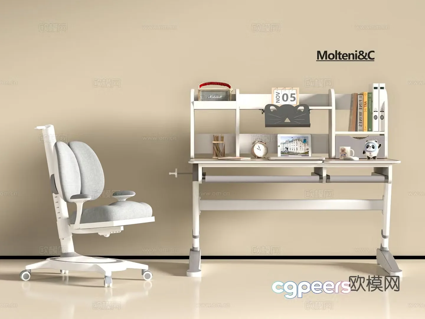 Modern children’s desk 3d model