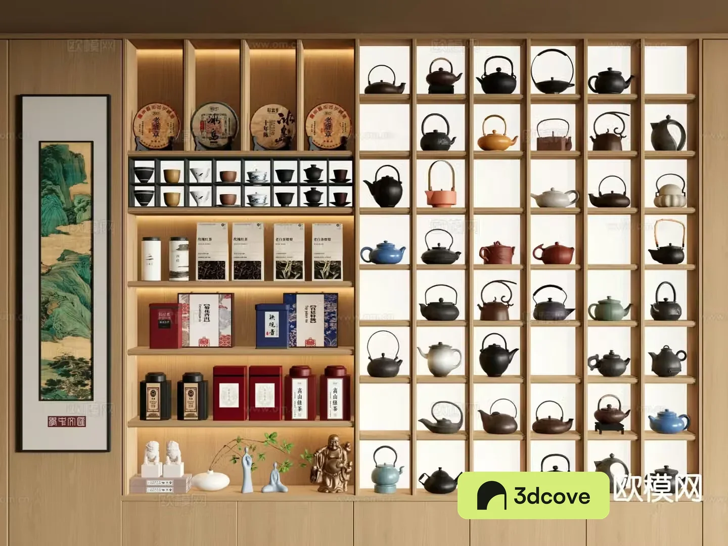 New Chinese style tea cabinet tea display cabinet