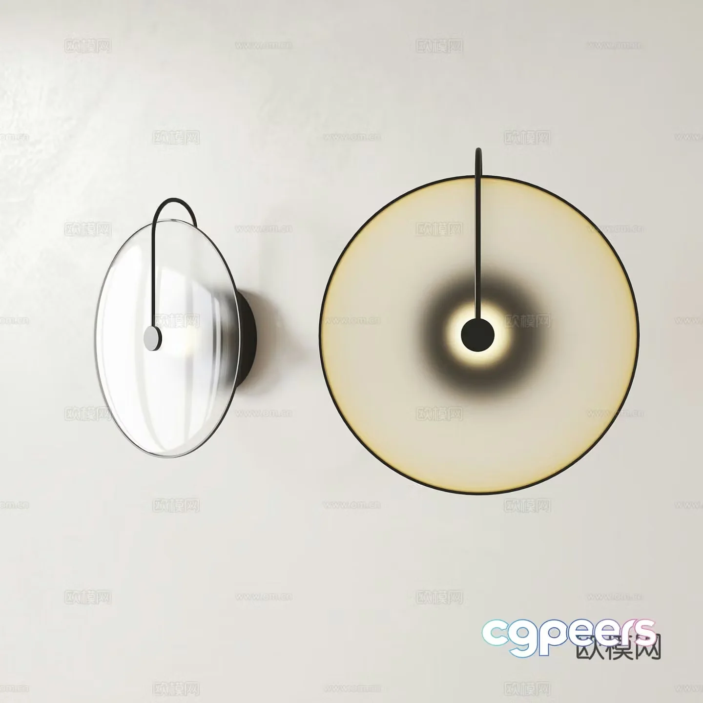 Modern glass wall light 3d model