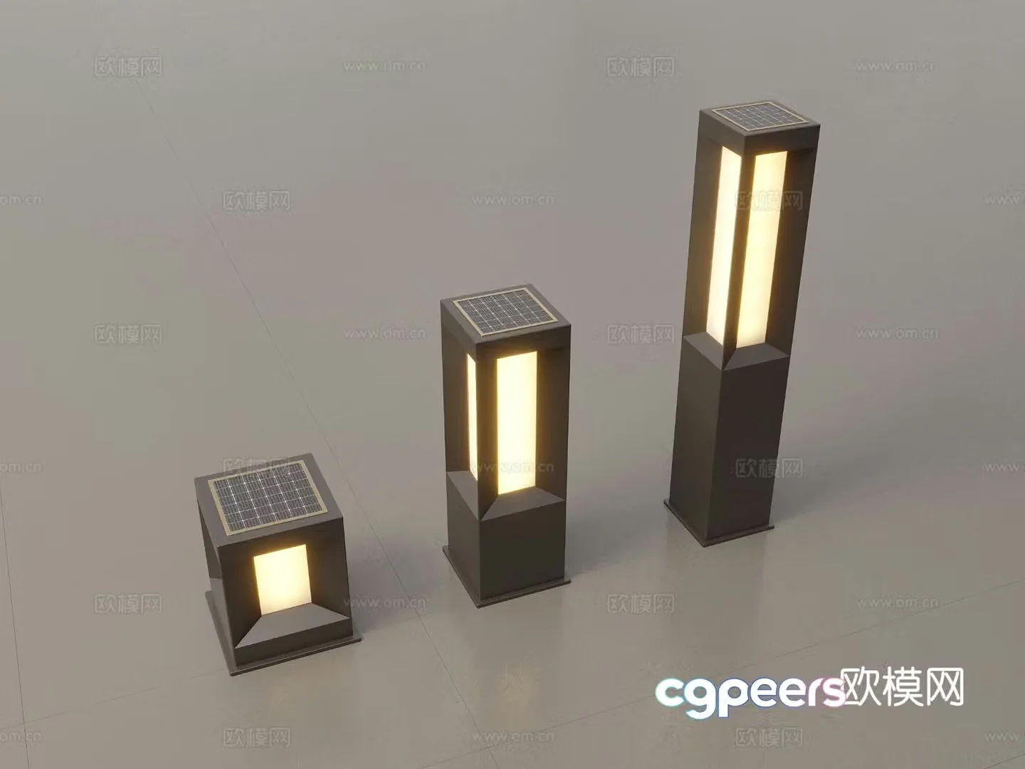 New Chinese-style landscape lights lawn lights garden lights outdoor light set 3D model