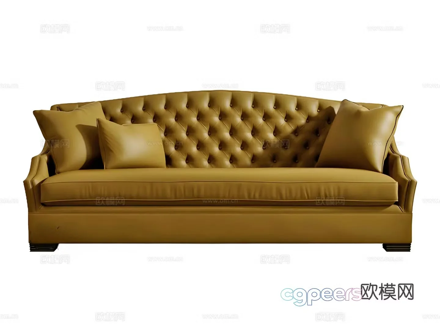 European style sofa double sofa pull button sofa 3d model