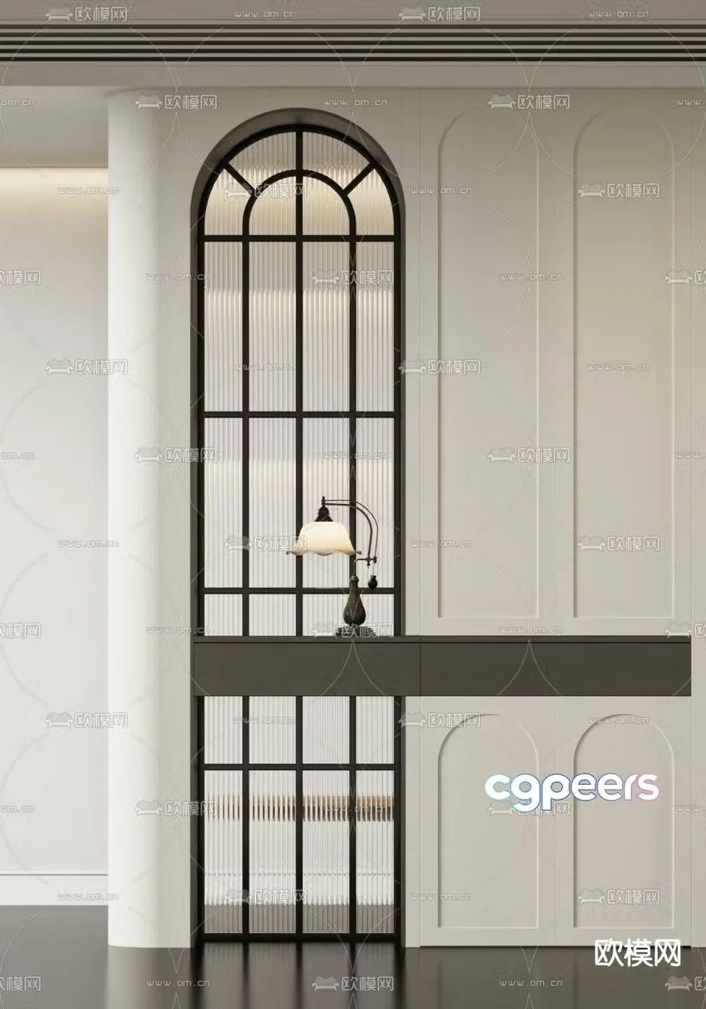 French glass entrance partition 3D model
