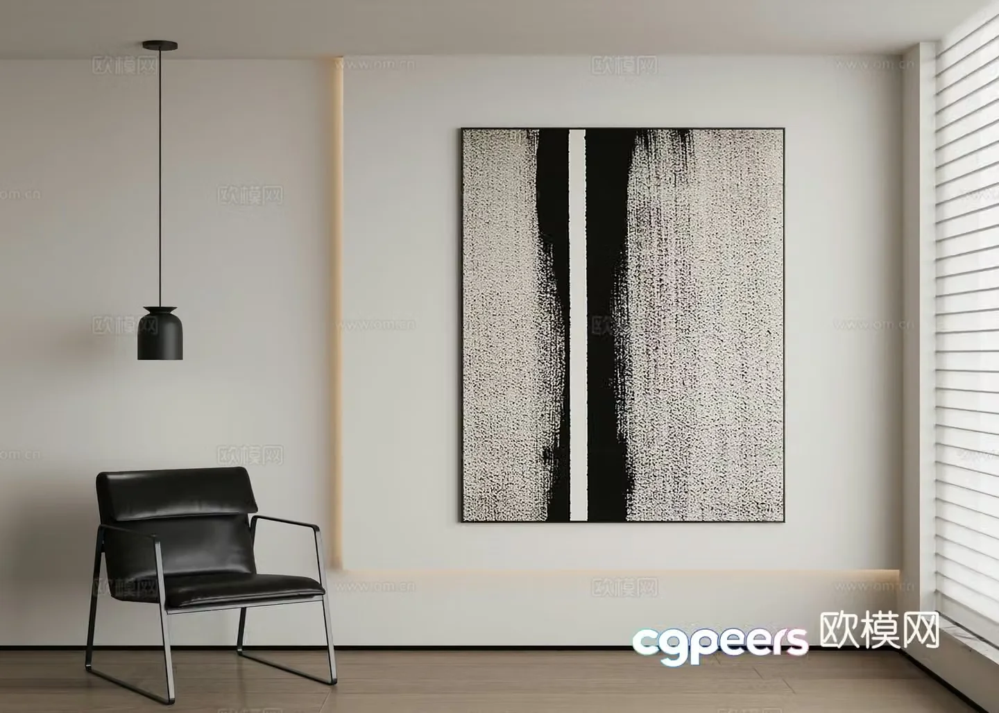 Modern abstract painting decorative painting 3d model