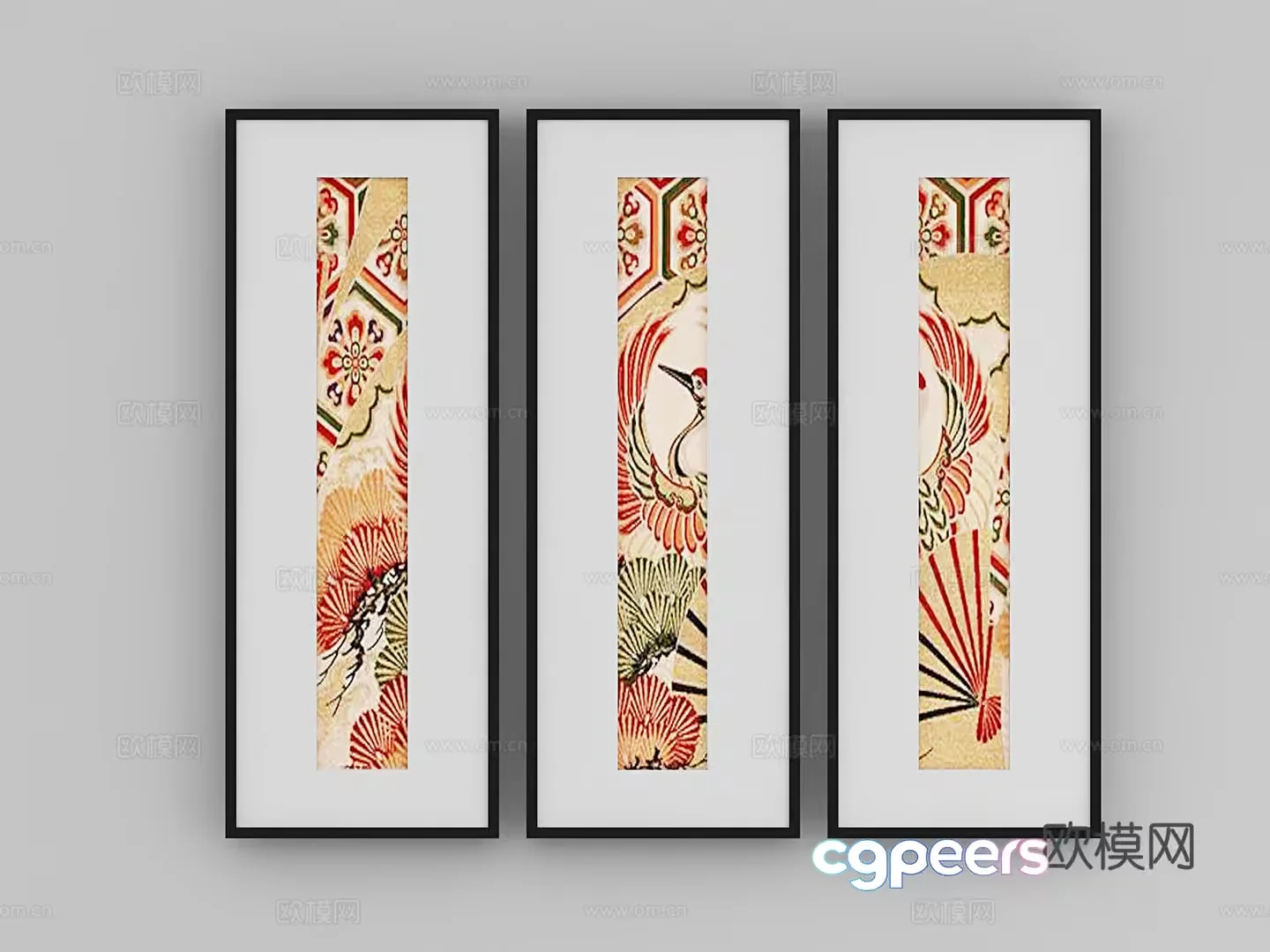 Traditional Japanese Artwork 3D Model – 11808 – VRAY Render