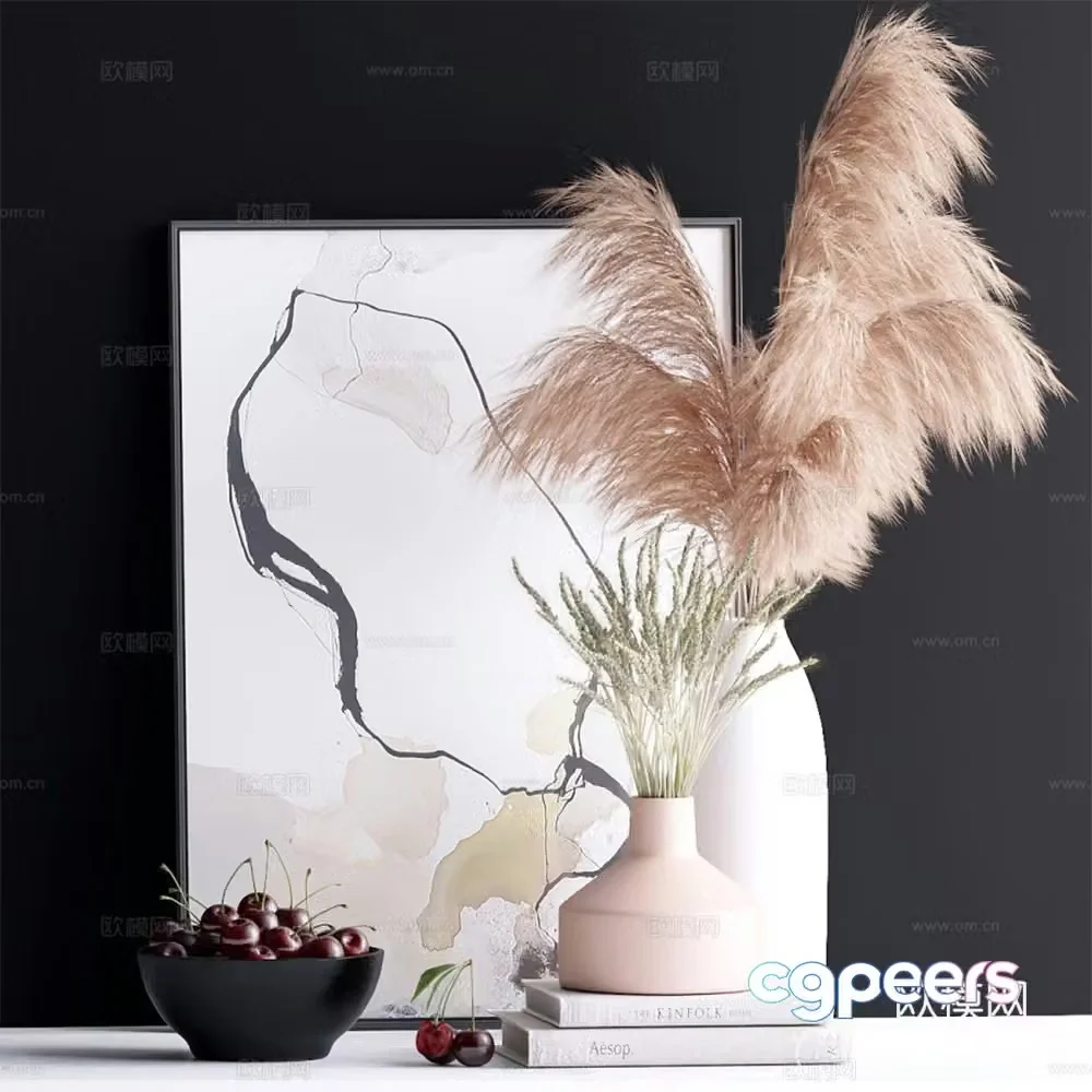 Desktop ornaments vase fruit plate 3d model