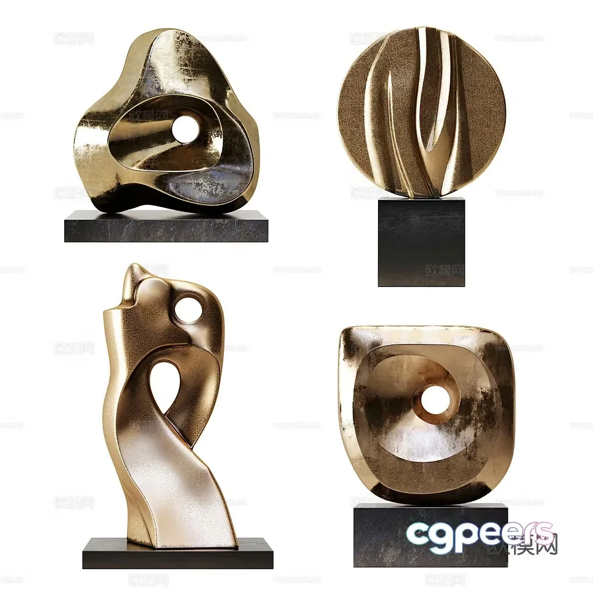 Modern light luxury handicraft sculpture ornaments 3D model