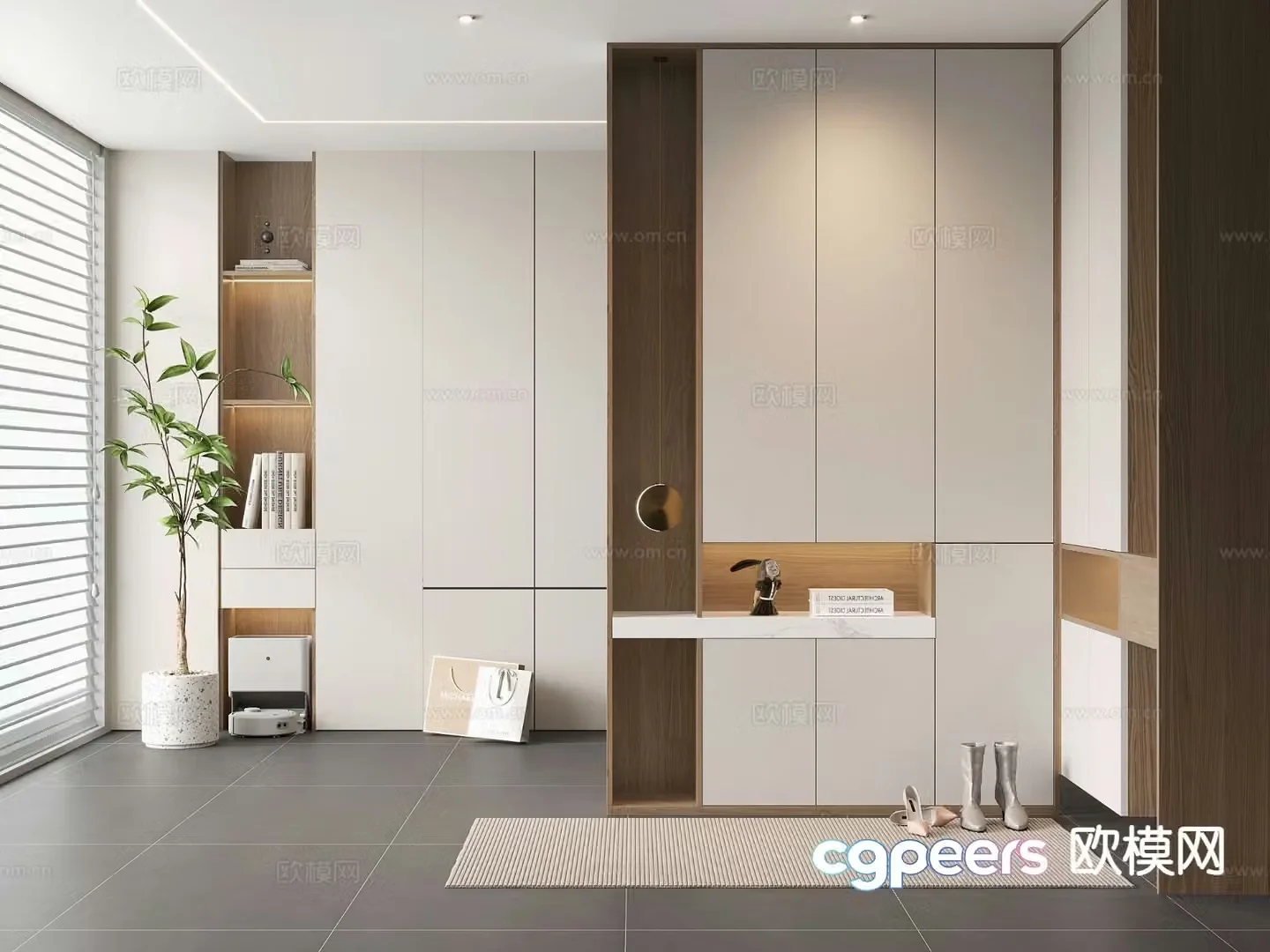 Modern entrance shoe cabinet L-shaped shoe cabinet corner shoe cabinet partition shoe cabinet 3D model