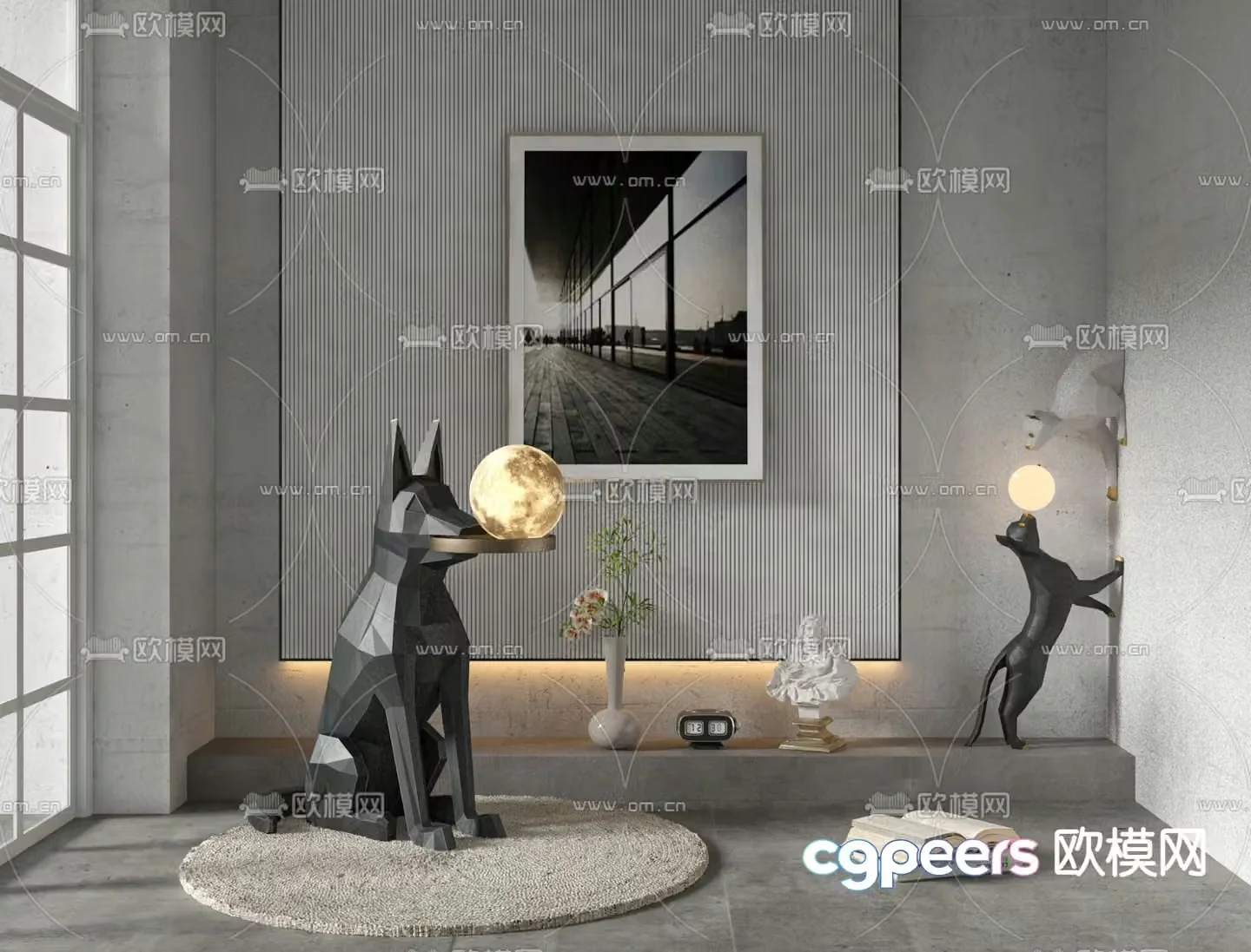pet lamp floor lamp 3d model