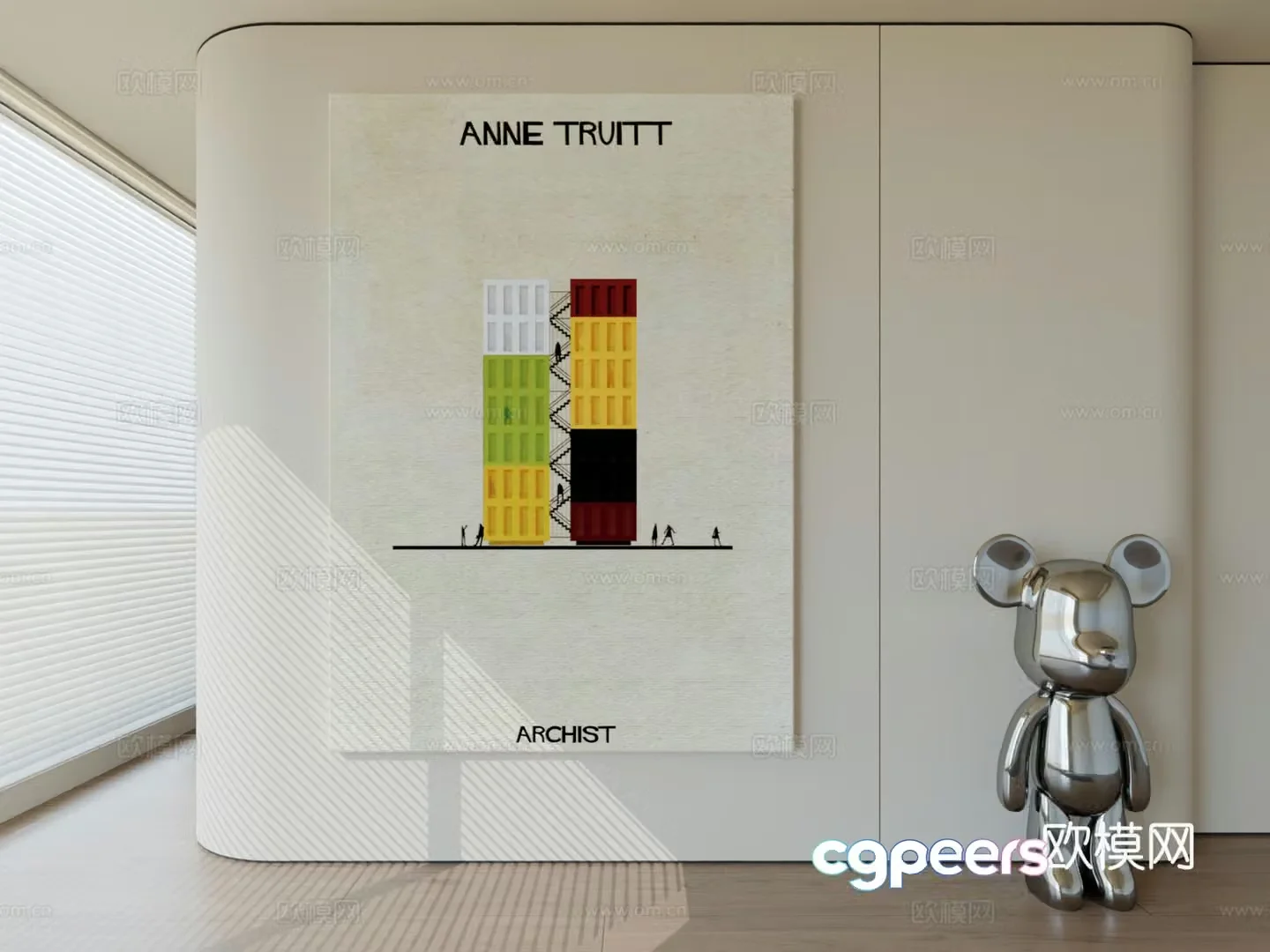Modern minimalist hanging painting abstract art hanging painting 3d model
