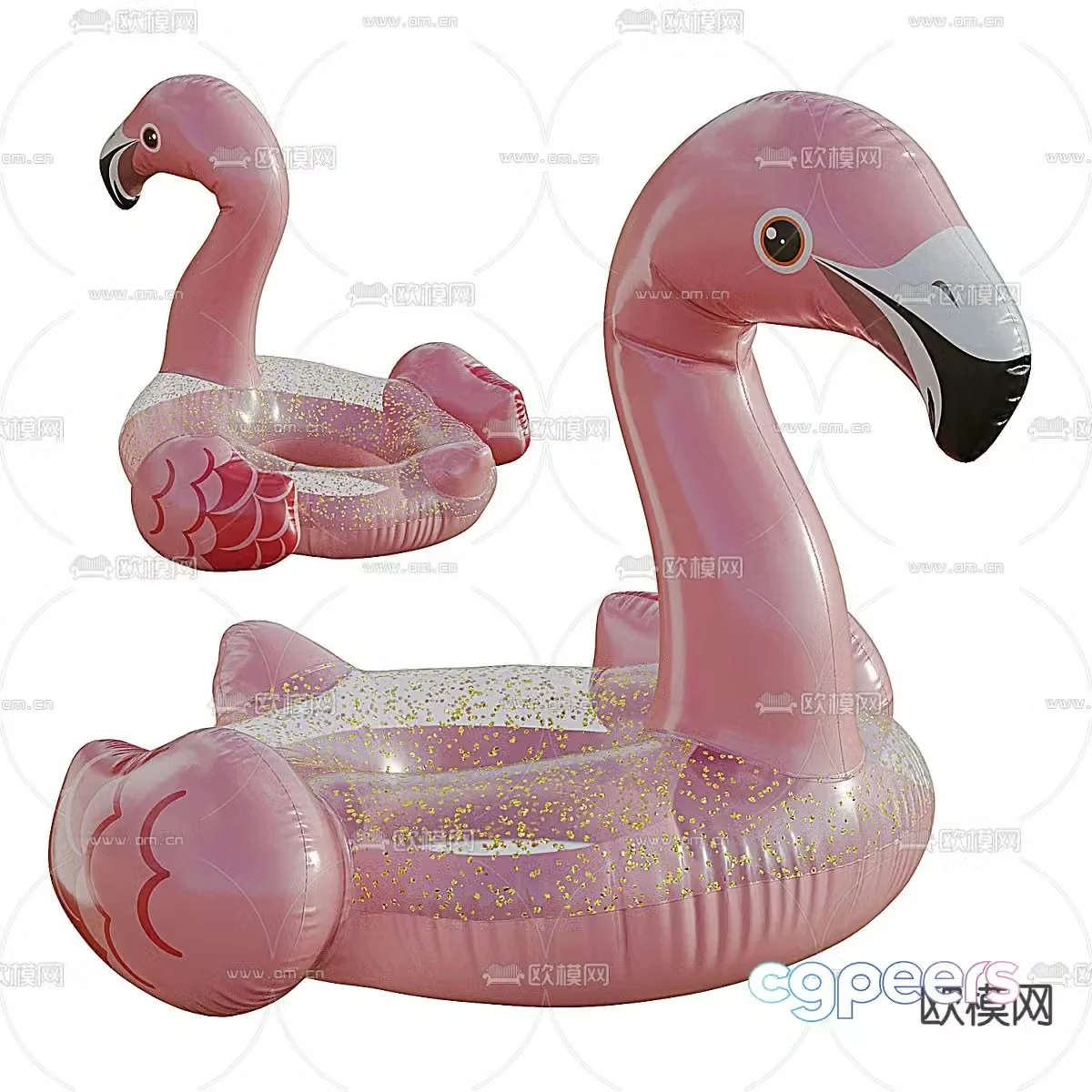 Flamingo swimming ring children’s swimming ring 3d model