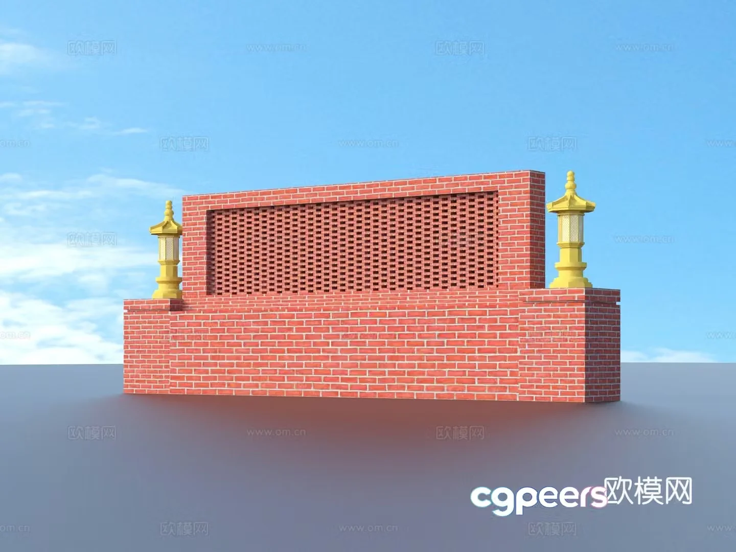 Brick wall Red brick wall Three-dimensional brick wall 3d model