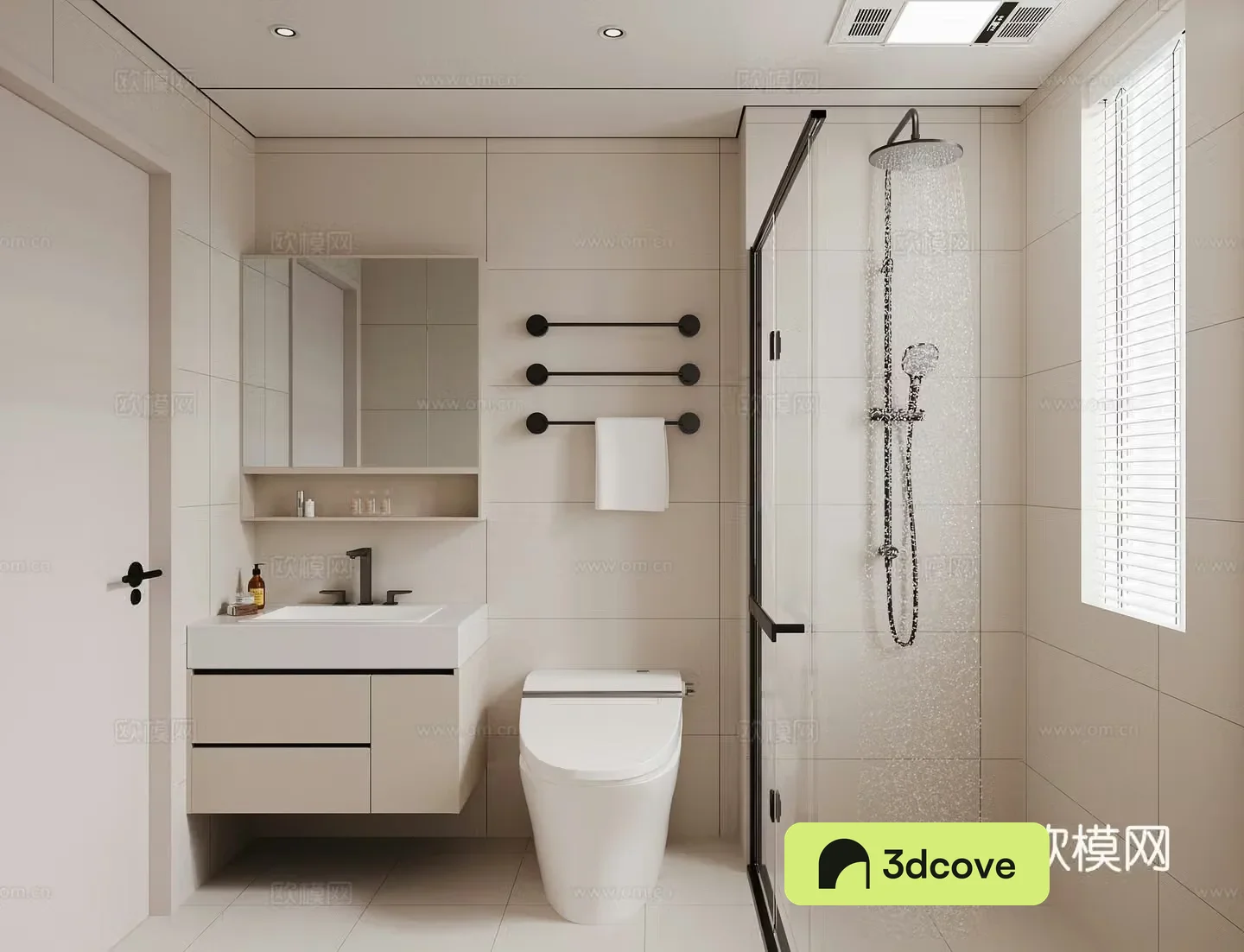 Creamy style bathroom