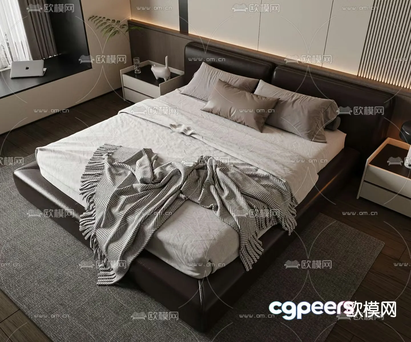 Double bed 3d model