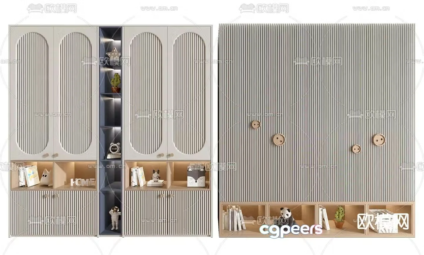 Children’s wardrobe storage cabinet 3d model