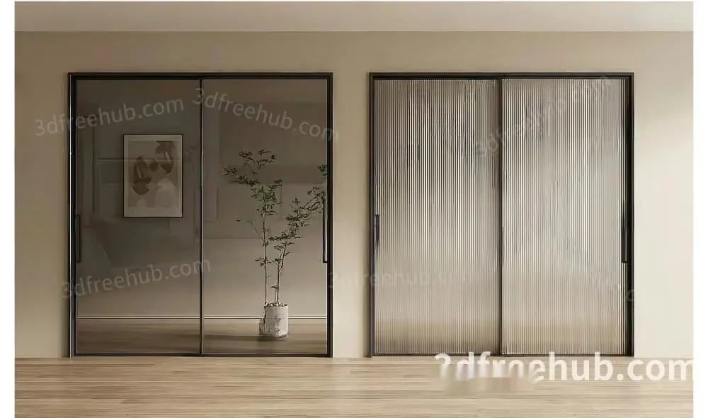 Modern Sliding Doors 3D Model – 21082 – VRAY Render