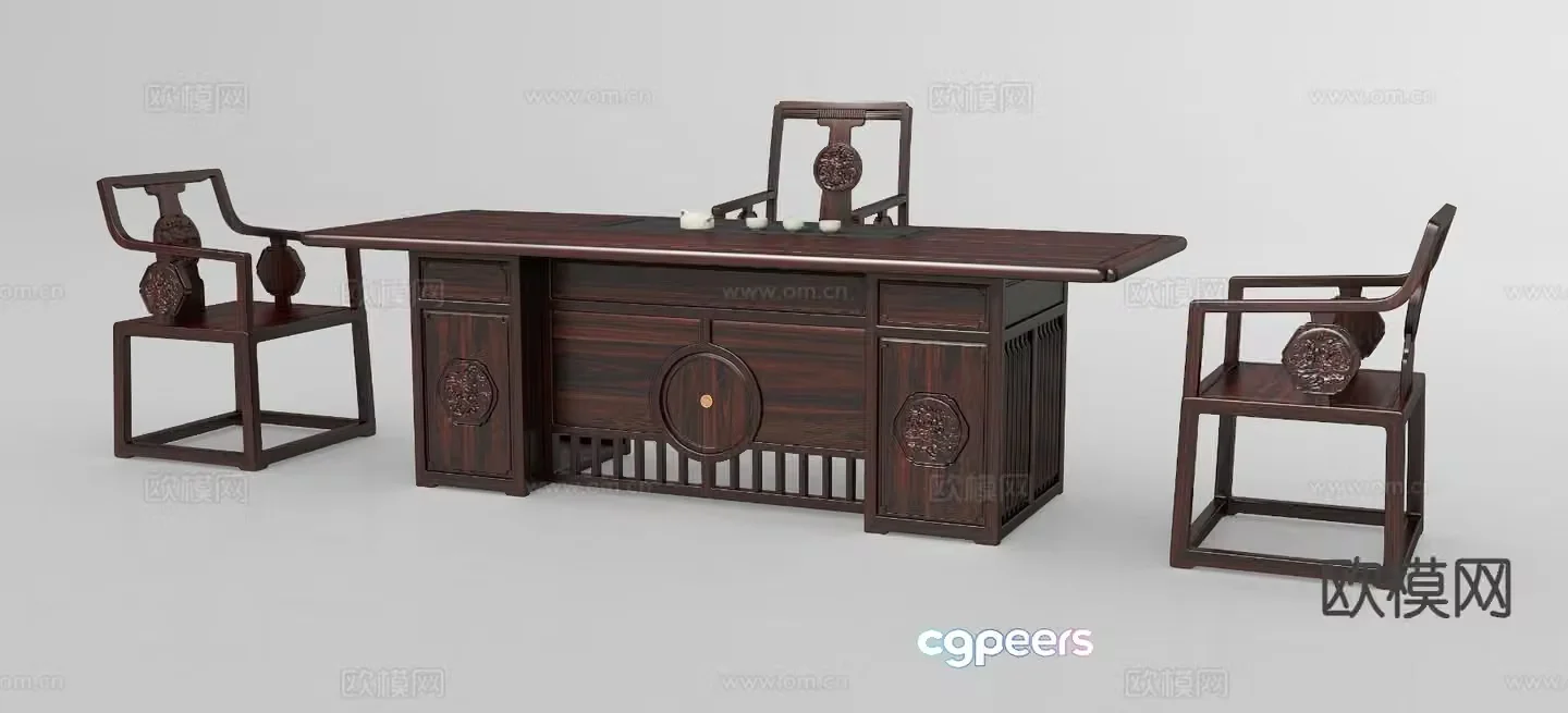 Chinese mahogany tea table tea table 3d model