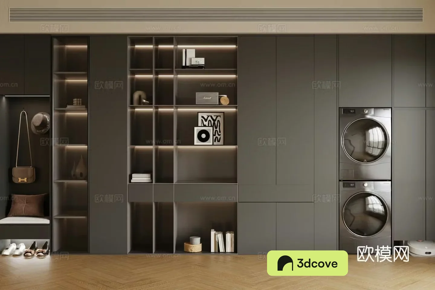 Modern Italian storage cabinet living room glass decoration cabinet light luxury Italian decoration cabinet glass door storage cabinet