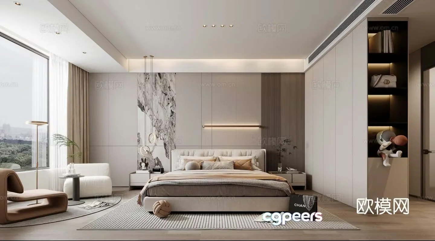 Modern bedroom master bedroom 3d model