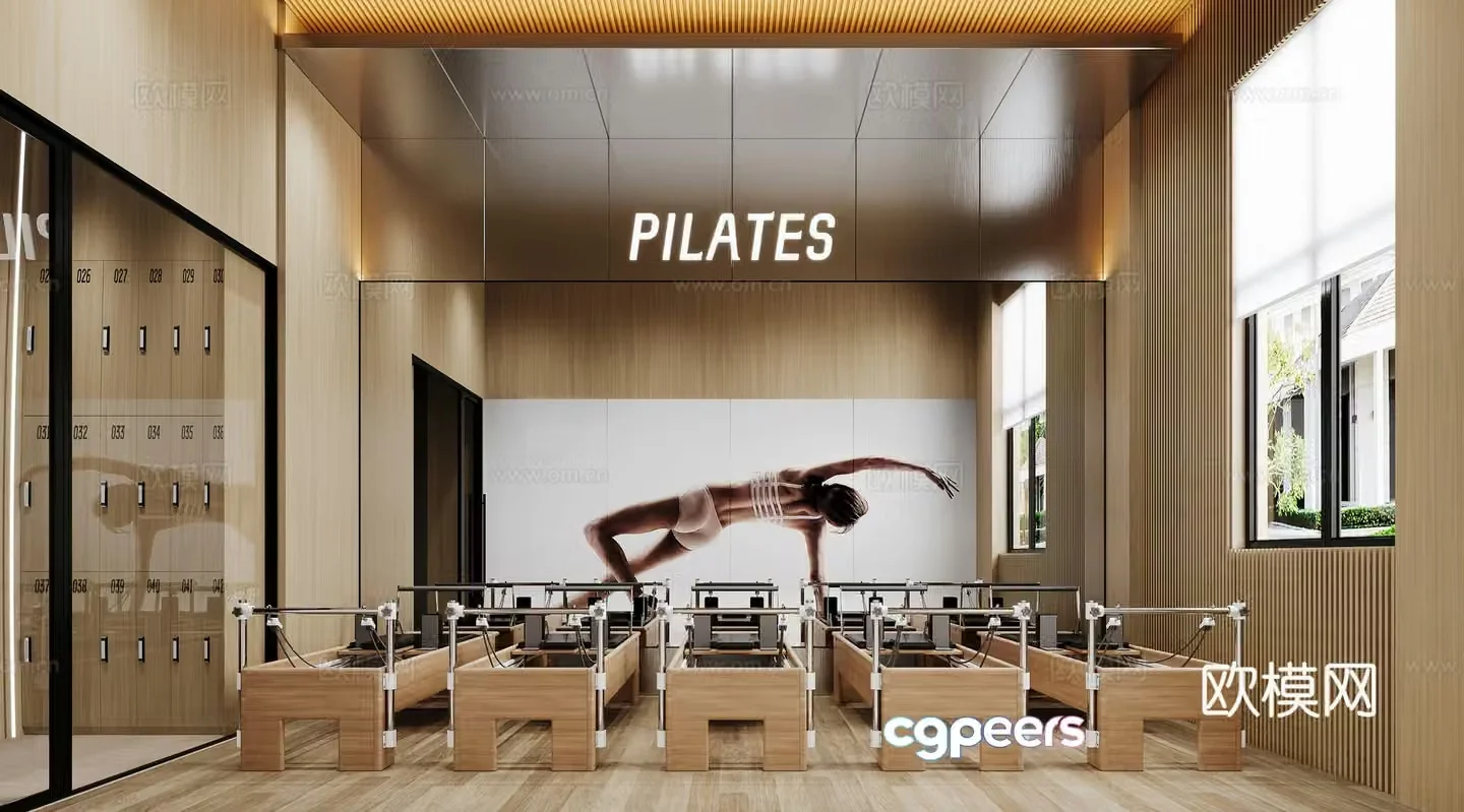 Modern Pilates classroom 3d model