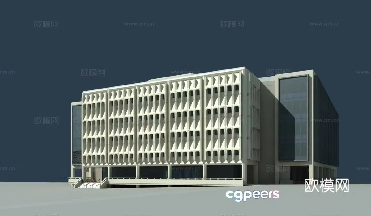 Multi-storey public building building 3d model