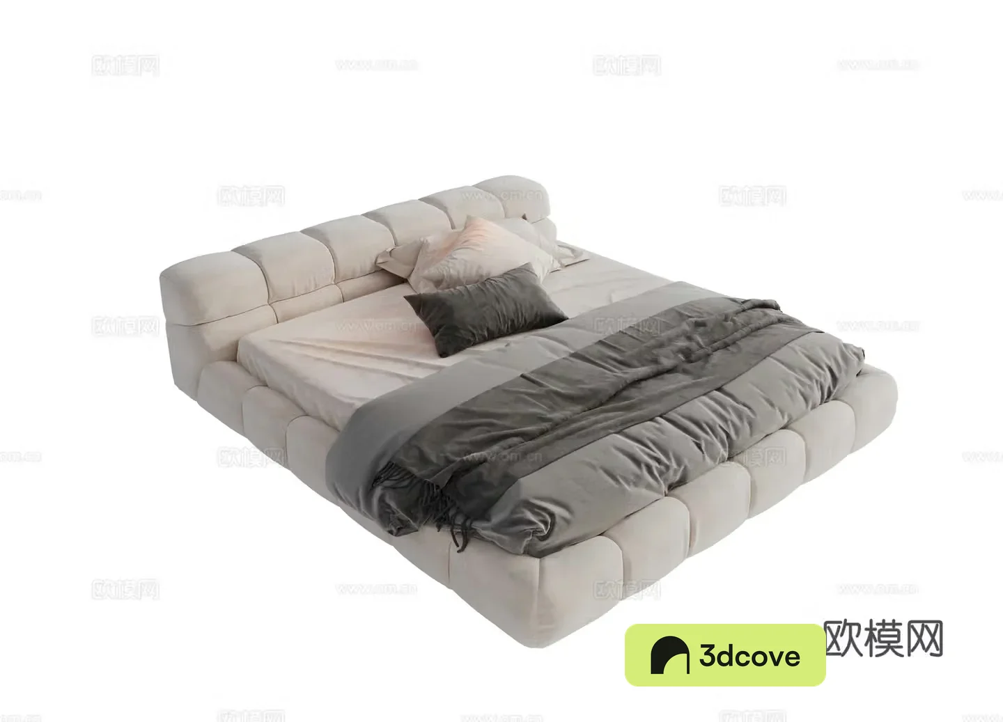 Modern fabric dual bed Main bed bedroom minimalist bed Minotti Modern dual bed