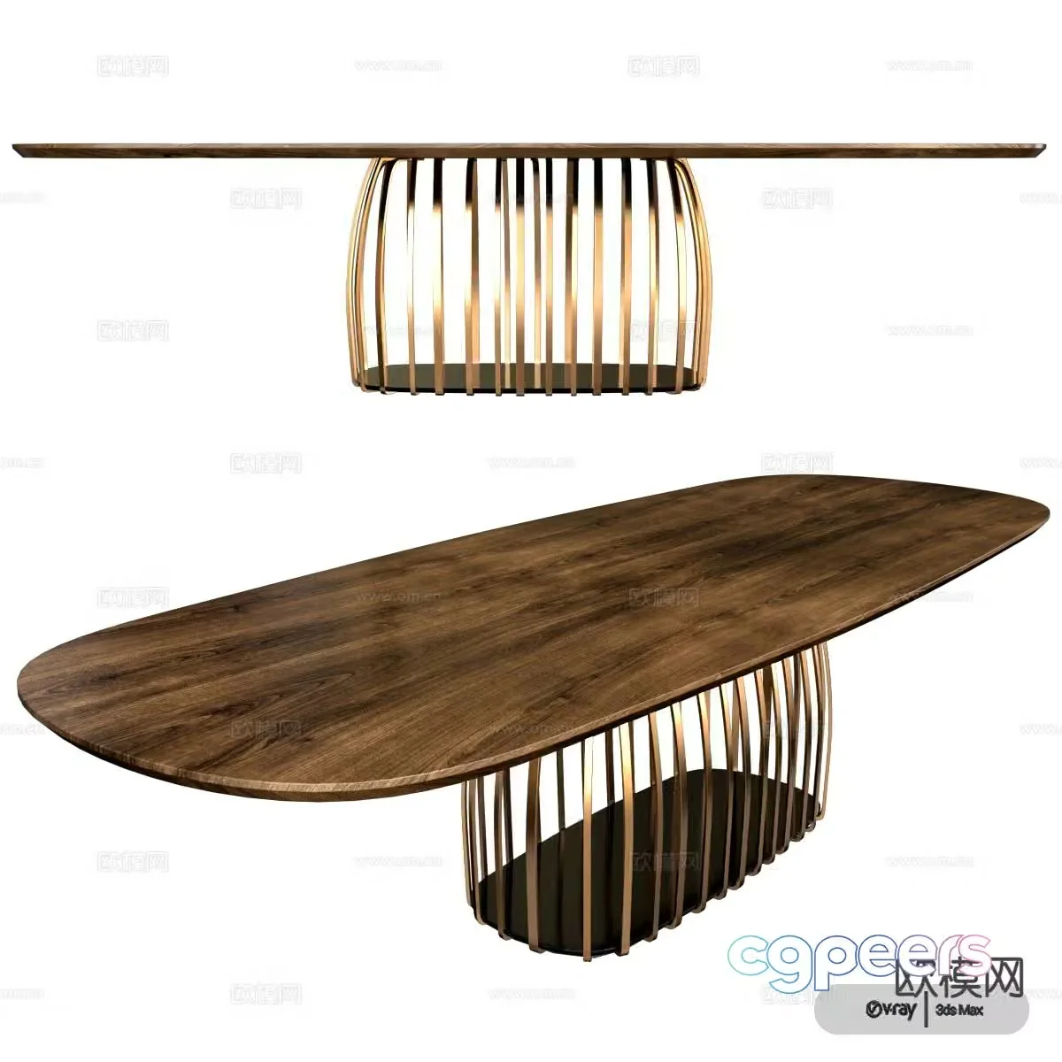 Modern conference table office desk 3d model
