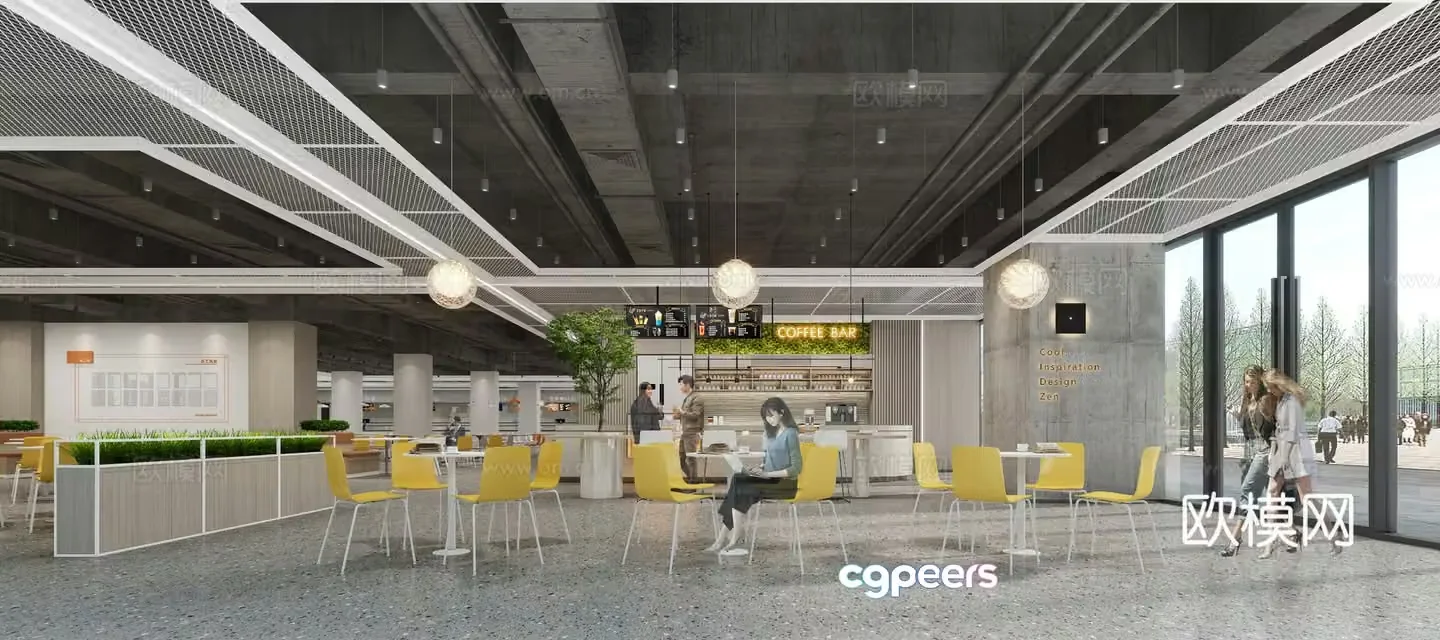 Modern water bar area 3D model