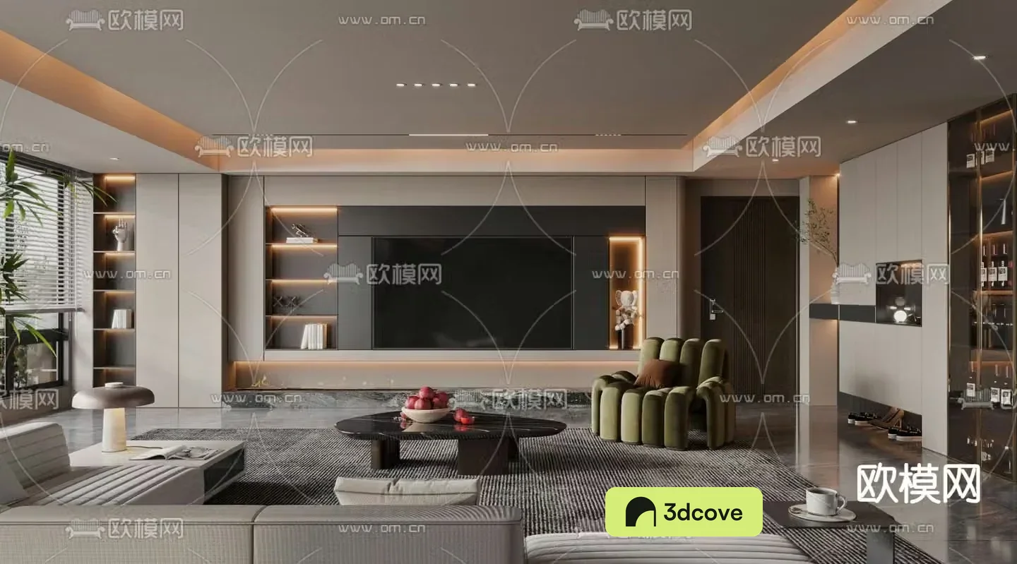 Modern living room TV background